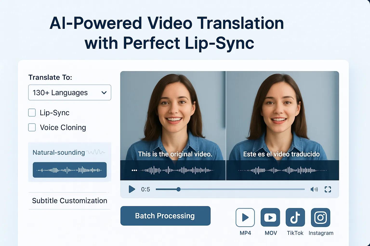 Video Translator lip-sync demonstration