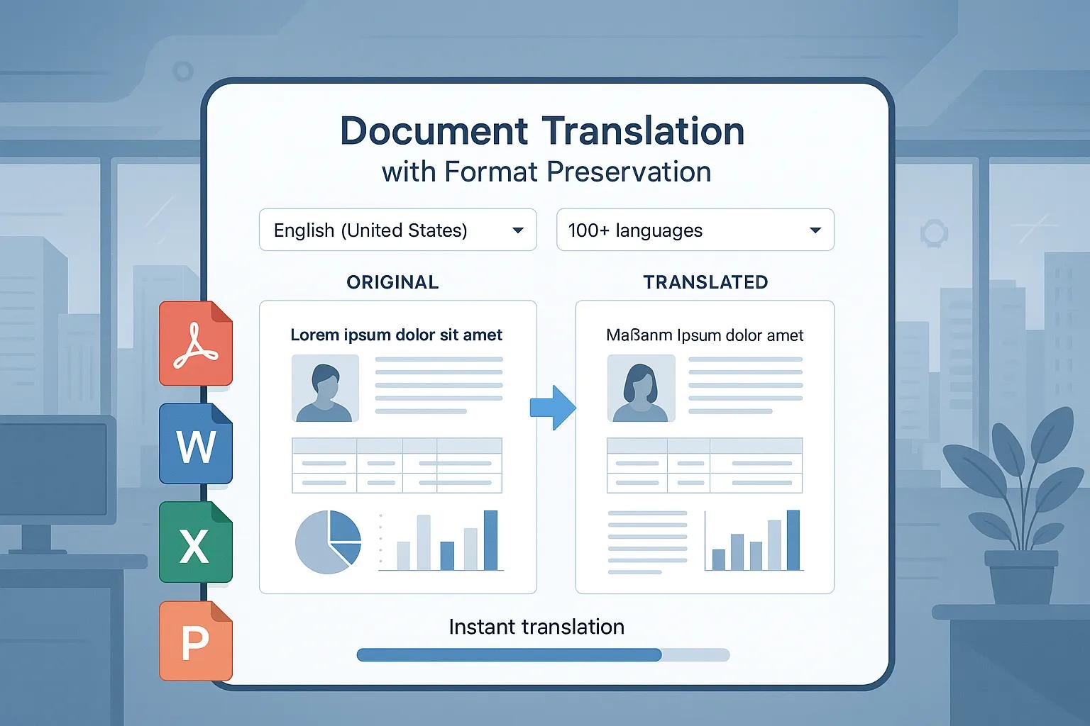 Document Translator preserving original formatting